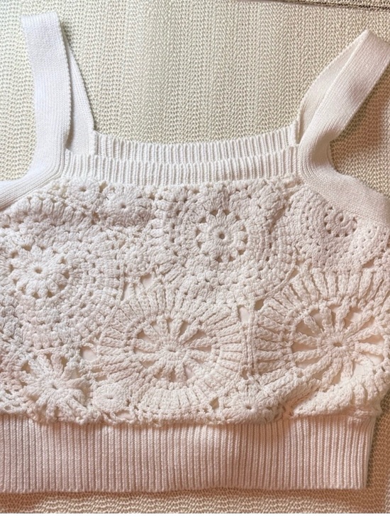 House of Harlow 1960 Tops - New House of Harlow 1960 Crochet Knit White Tank Top